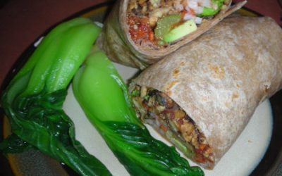 Tempeh Wrap with Blanched Baby Bok Choy