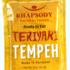 Yellow packet of ready to eat teriyaki tempeh made by Rhapsody Natural Foods