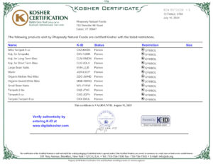 2024 Rhapsody Natural Foods Kosher Certification